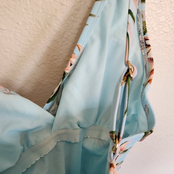 Kona Sol Women's Wrap-Front One Piece Floral Tropical Swimsuit - Picture 7 of 9